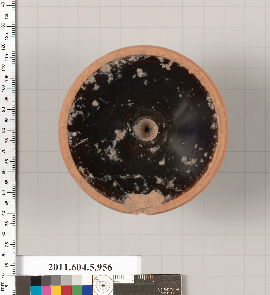 Terracotta fragment of a kylix (drinking cup), Terracotta, Greek, Attic