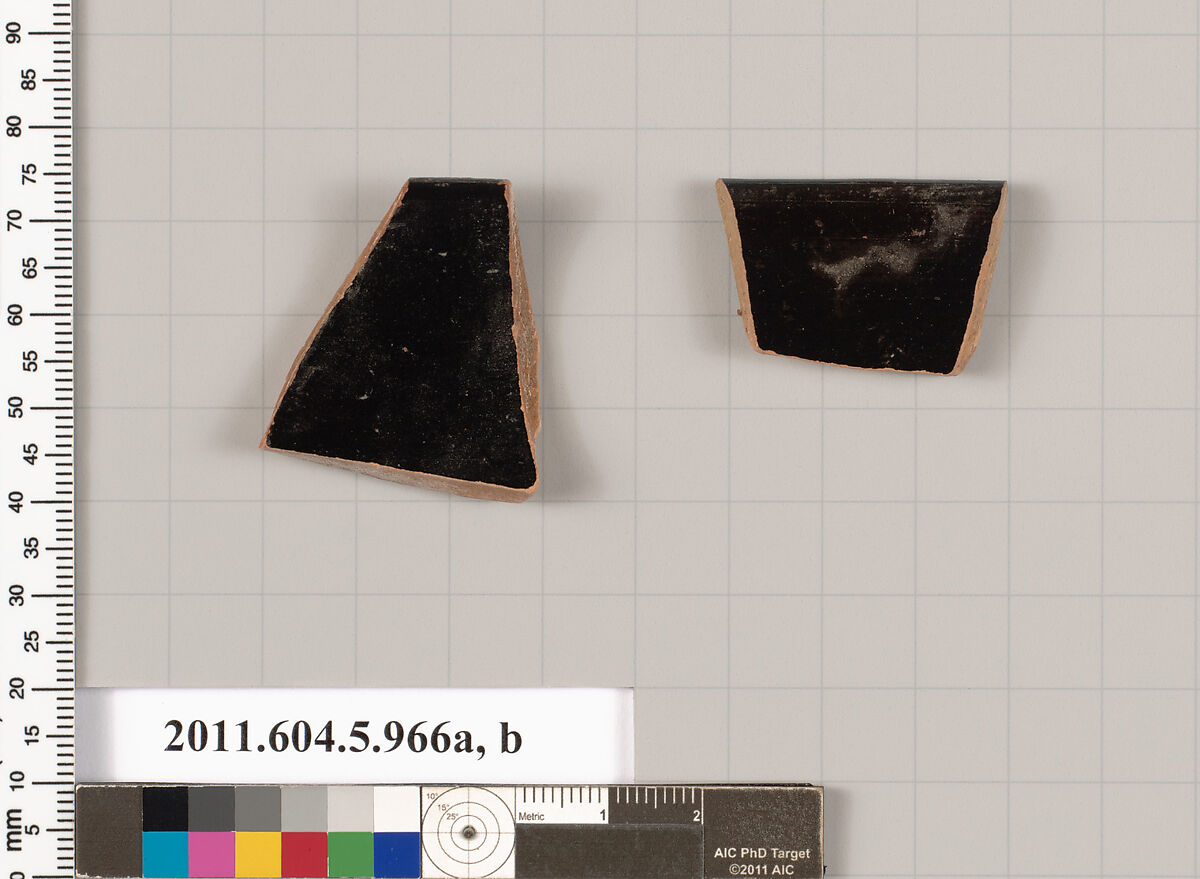 Terracotta rim fragments of kylikes (drinking cups), Terracotta, Greek, Attic