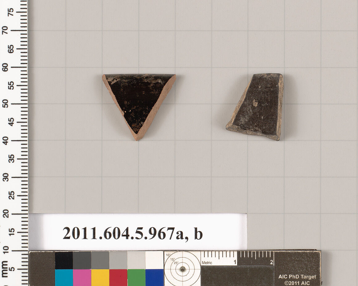 Terracotta rim fragments of kylikes (drinking cups), Terracotta, Greek, Attic