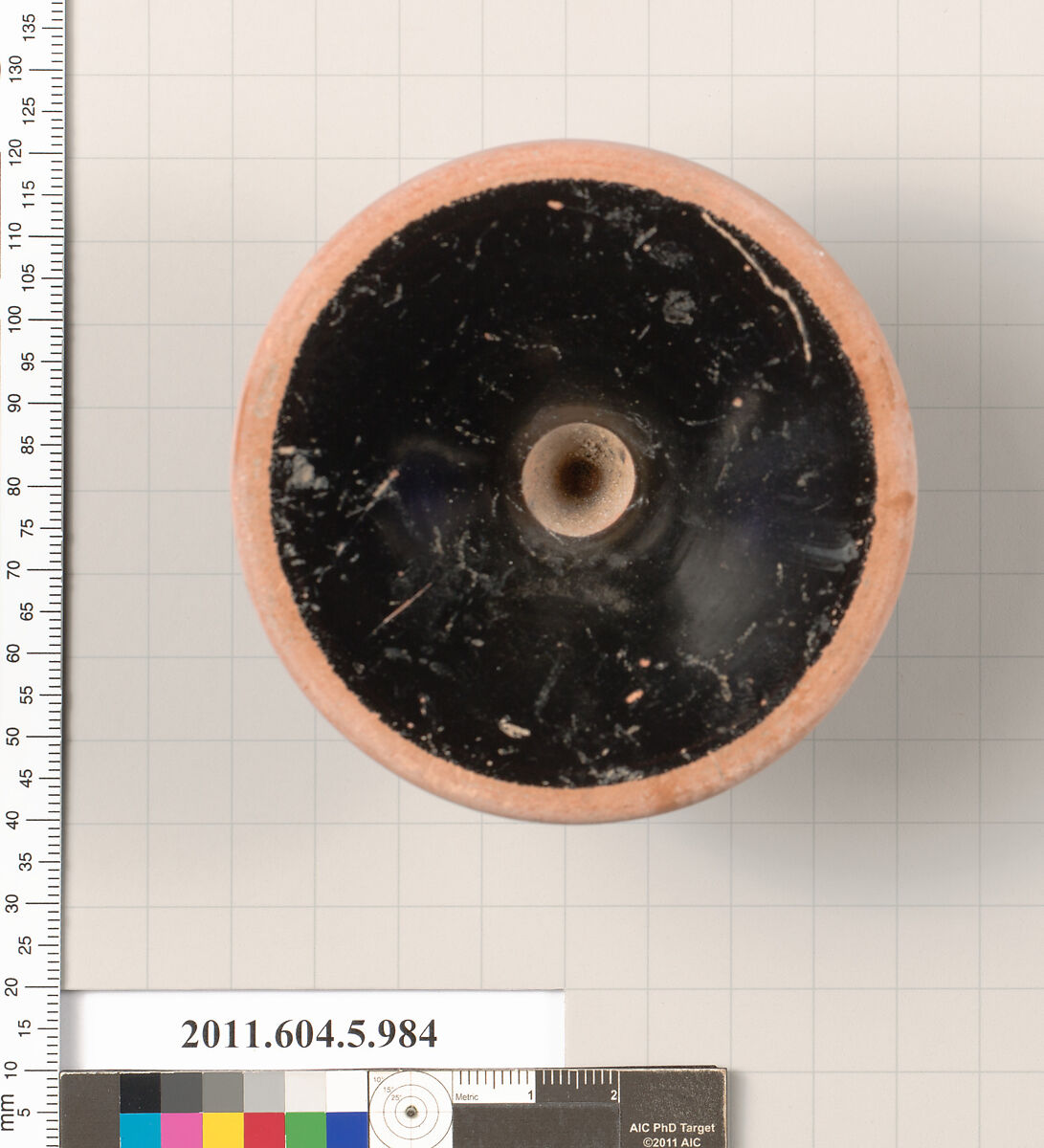 Terracotta fragment of a kylix (drinking cup), Terracotta, Greek, Attic