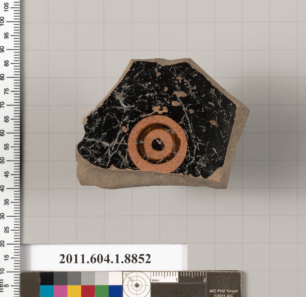 Terracotta fragment of a kylix (drinking cup), Terracotta, Greek, Attic