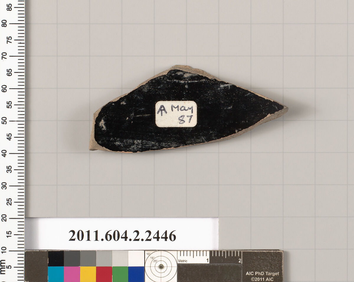 Terracotta fragment of a krater (bowl for mixing wine and water)?, Terracotta, Greek, Attic