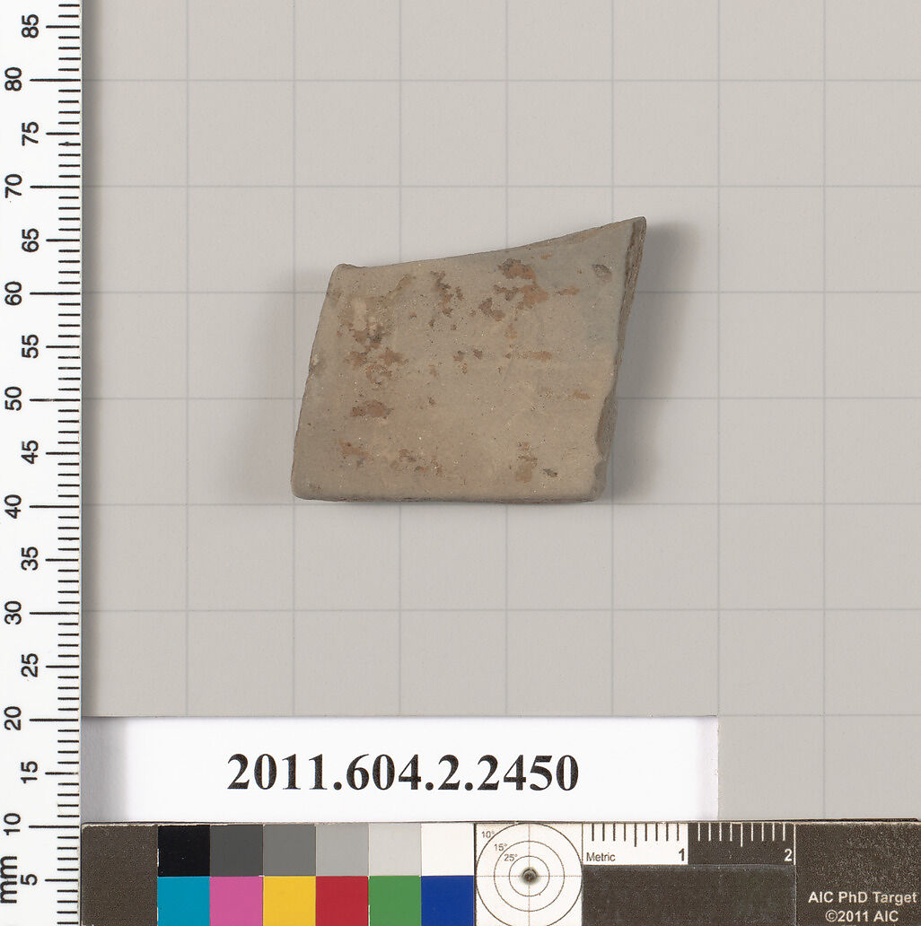 Terracotta fragment of a closed shape, Terracotta, Greek, Attic