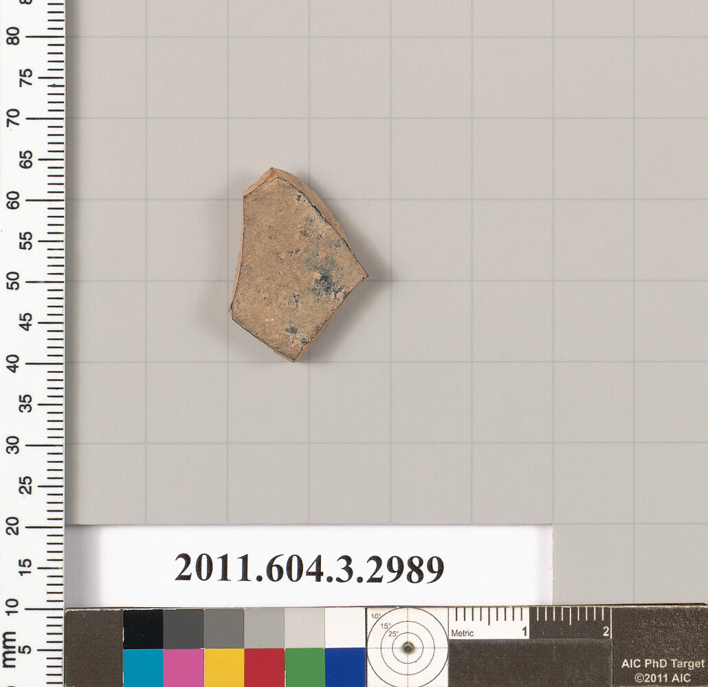 Terracotta fragment of a closed shape, Terracotta, Greek, Attic