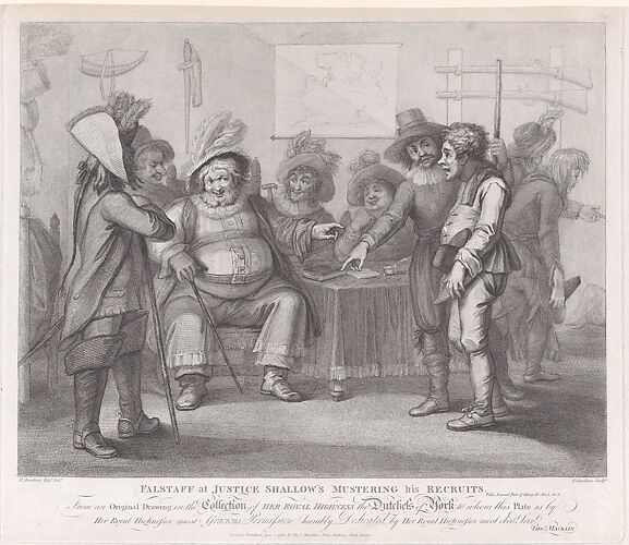 Falstaff at Justice Shallow's Mustering His Recruits (Shakespeare, Henry IV, Part II, Act 3, Scene 2)
