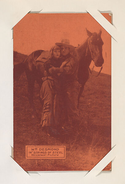 Wm. Desmond in "Strings of Steel" from Western Stars or Scenes Exhibit Cards series (W412), Commercial color photolithograph 
