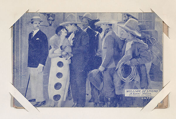 William Desmond in "Ridin' Pretty" from Western Stars or Scenes Exhibit Cards series (W412), Commercial color photolithograph 