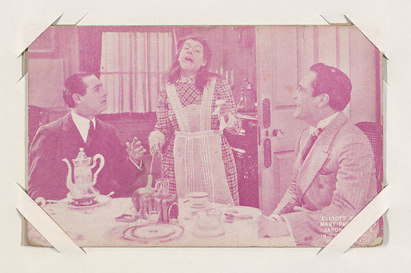 Elliott Dexter, Mary Philbin and Jason Roberts in "Stella Maris" from Scenes from Movies Exhibit Cards series (W404), Commercial color photolithograph 