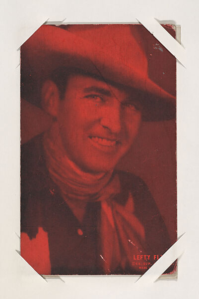 Lefty Flynn from Western Stars or Scenes Exhibit Cards series (W412), Exhibit Supply Company, Commercial color photolithograph 
