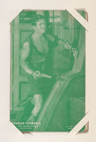 Douglas Fairbanks in "The Black Pirate" from Scenes from Movies Exhibit Cards series (W404), Exhibit Supply Company, Commercial color photolithograph