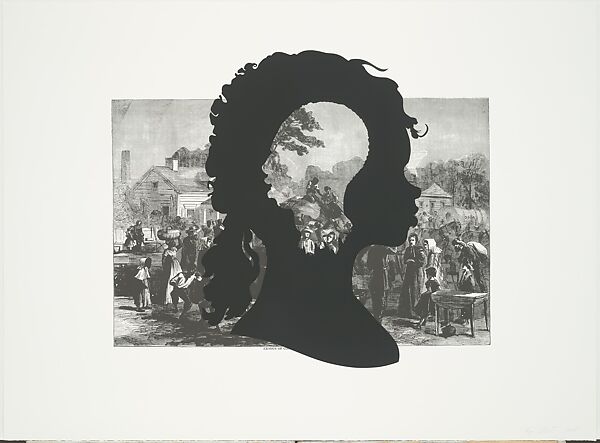 Exodus of Confederates from Atlanta, from ¦Harper's Pictorial History of the Civil War (Annotated)¦, Kara Walker (American, born Stockton, California, 1969), Offset lithograph and screenprint 