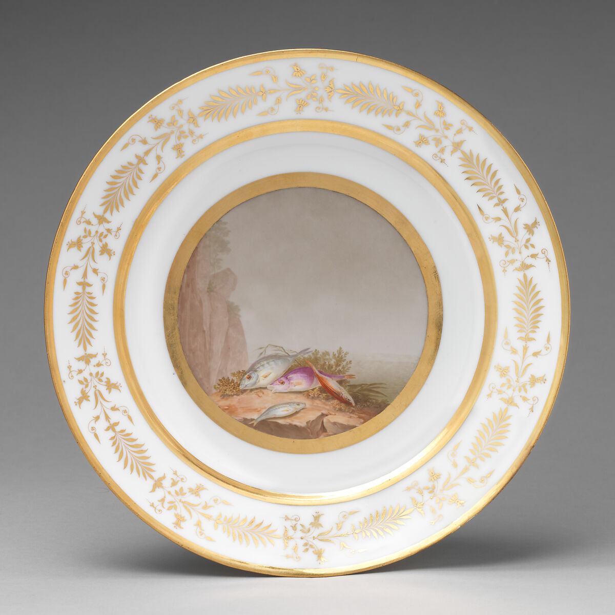 Plate with marine subject, Dihl et Guérhard (French, 1781–ca. 1824), Porcelain, French, Paris 