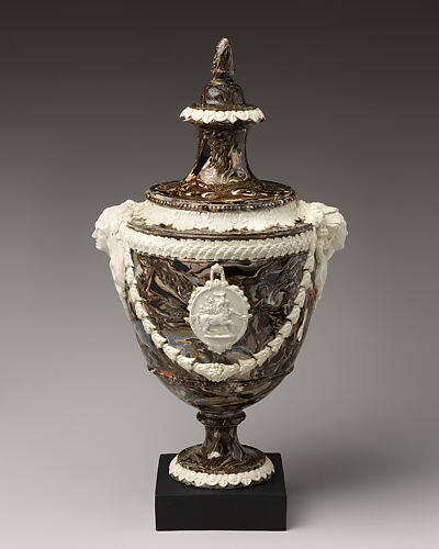 Ornamental agate creamware vase