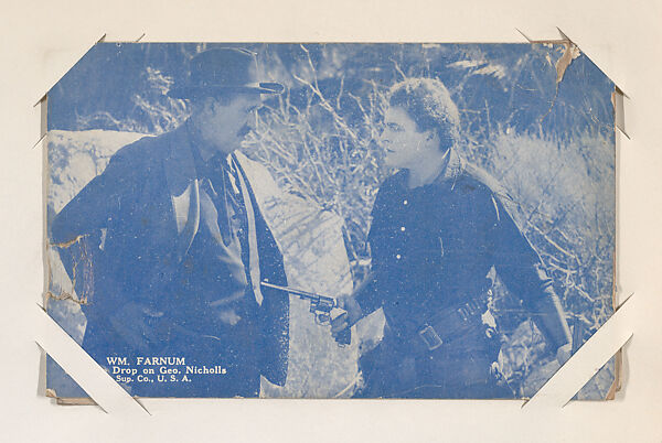 Wm. Farnum Gets the Drop on Geo. Nicholls from Western Stars or Scenes Exhibit Cards series (W412), Exhibit Supply Company, Commercial color photolithograph 