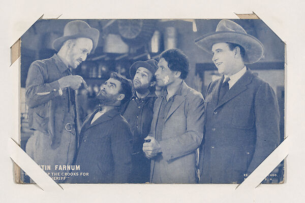 Dustin Farnum Rounds up the Crooks for the Sheriff from Western Stars or Scenes Exhibit Cards series (W412), Exhibit Supply Company, Commercial color photolithograph 