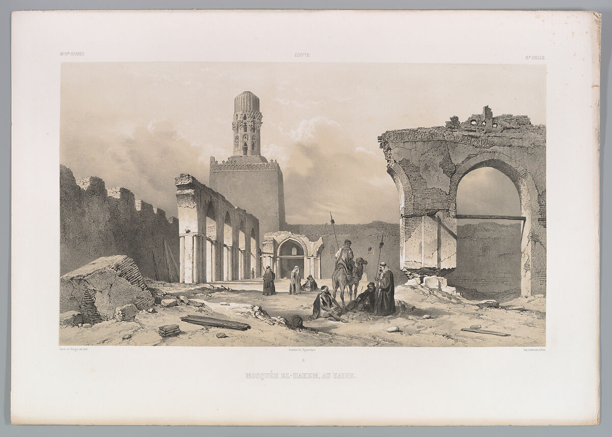 14. Mosquée el Hakem, au Kaire, Joseph-Philibert Girault de Prangey (French, 1804–1892), Lithograph 