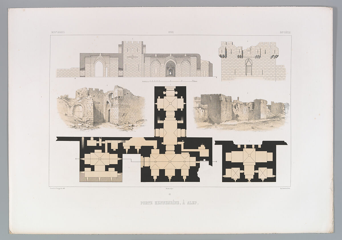 60. Porte Kennesrîne, à Alep, Joseph-Philibert Girault de Prangey (French, 1804–1892), Lithograph 