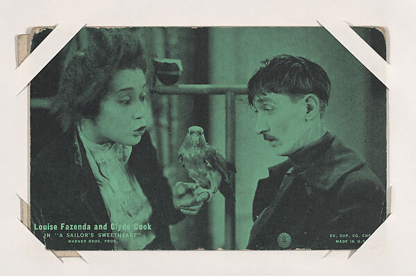 Louise Fazenda and Clyde Cook in "A Sailor's Sweetheart" from Scenes from Movies Exhibit Cards series (W404), Exhibit Supply Company, Commercial color photolithograph 