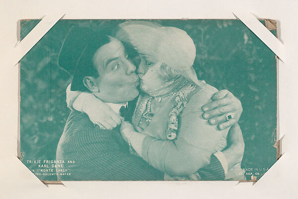 Trixie Friganza and Karl Dane in "Monte Carlo" from Scenes from Movies Exhibit Cards series (W404), Exhibit Supply Company, Commercial color photolithograph 