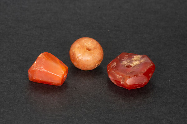 Three Beads, Carnelian 