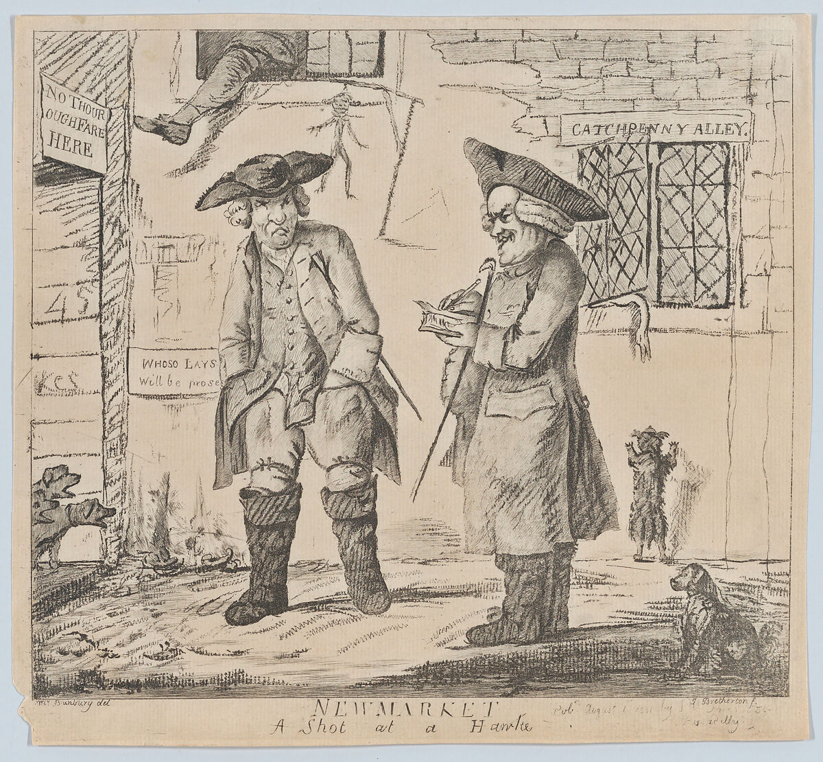 Newmarket: A Shot at a Hawk, James Bretherton (British, active 1750–99), Etching 