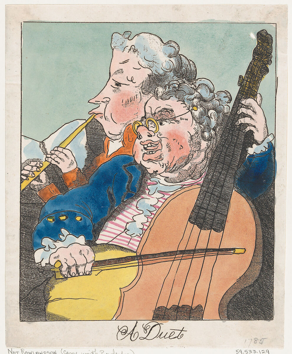 A Duet, Anonymous, British, late 18th–early 19th century, Hand-colored etching 