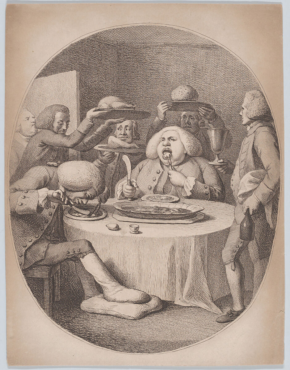 Les Gourmands, Anonymous, British, late 18th century, Etching 