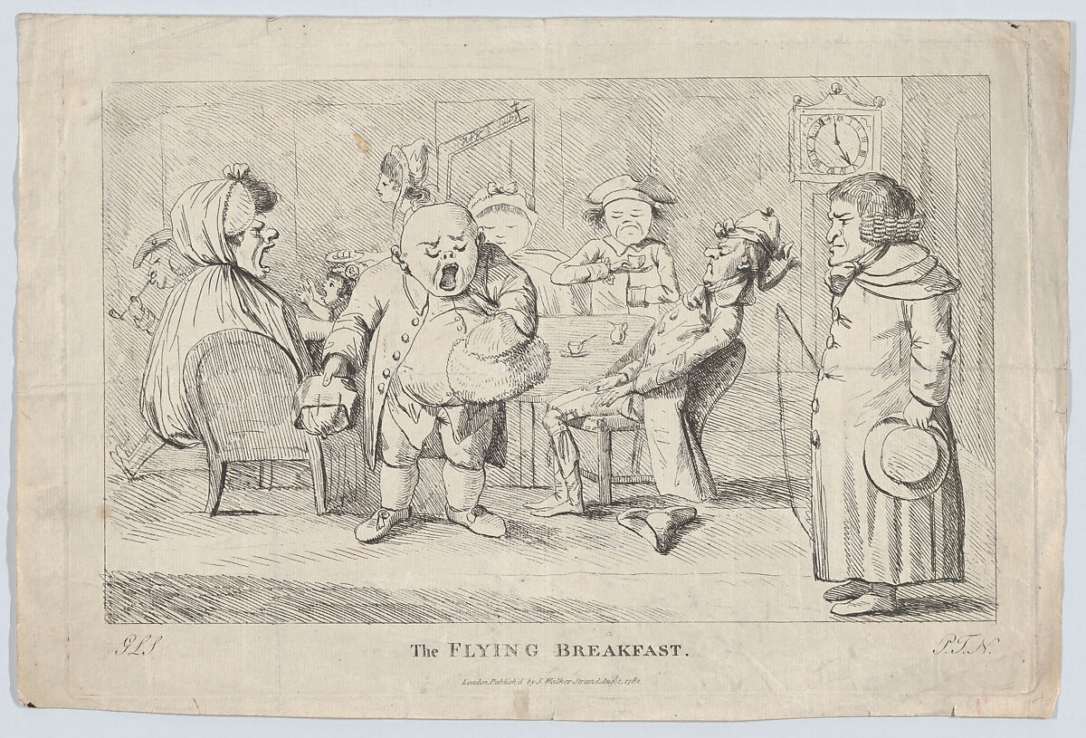The Flying Breakfast, [G.L.S.] Anonymous, British, 19th century, Etching 