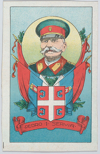Peter I, King of Serbia, from "Europe During the War", Anonymous, 20th century, Commercial color lithograph 