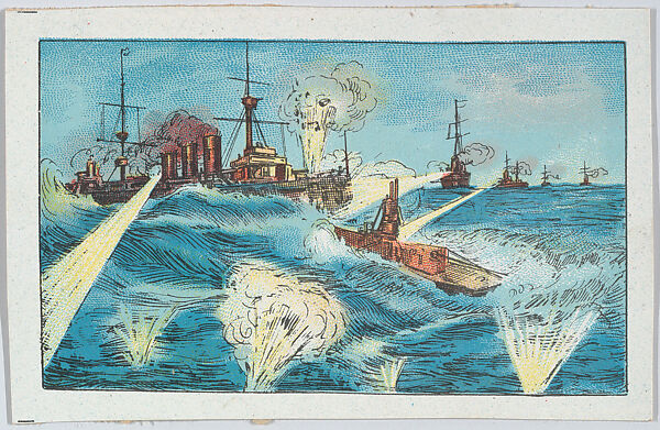Submarines in the war, from "Europe During the War", Anonymous, 20th century, Commercial color lithograph 