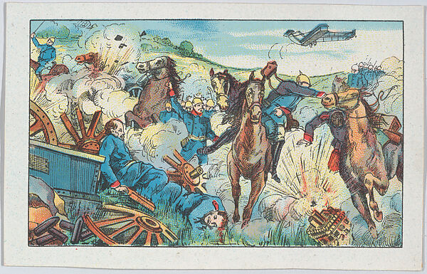 Bloody episode from the second Battle of Ypres, from "Europe During the War", Anonymous, 20th century, Commercial color lithograph 