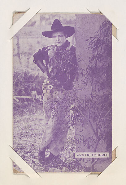 Dustin Farnum from Western Stars or Scenes Exhibit Cards series (W412), Commercial color photolithograph 