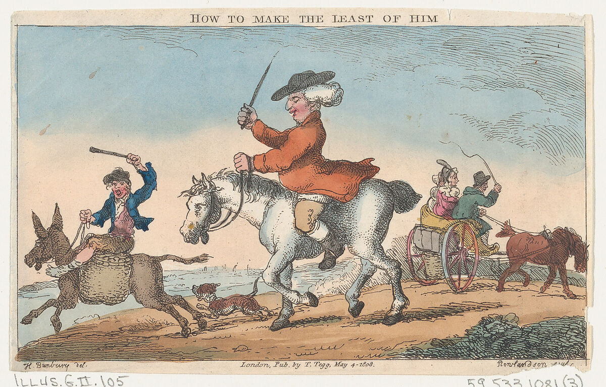 An Academy for Grown Horsemen and The Annals of Horsemanship, Thomas Rowlandson (British, London 1757–1827 London), Hand-colored etching