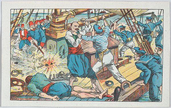 As in the times of Jean Bart, from "Europe During the War", Anonymous, 20th century, Commercial color lithograph 