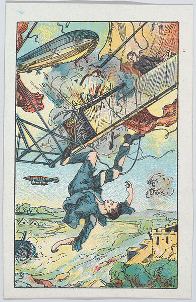 Drama in the air, from "Europe During the War", Anonymous, 20th century, Commercial color lithograph 