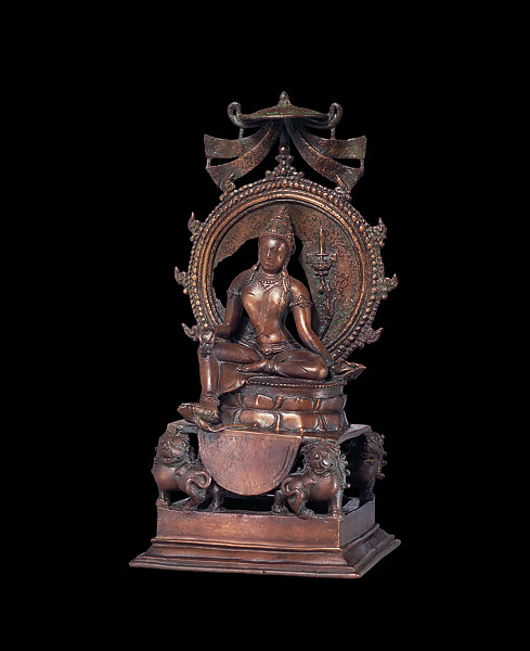 Enthroned Bodhisattva Manjushri as Sita Manjughosa, Copper alloy, Southern Thailand 