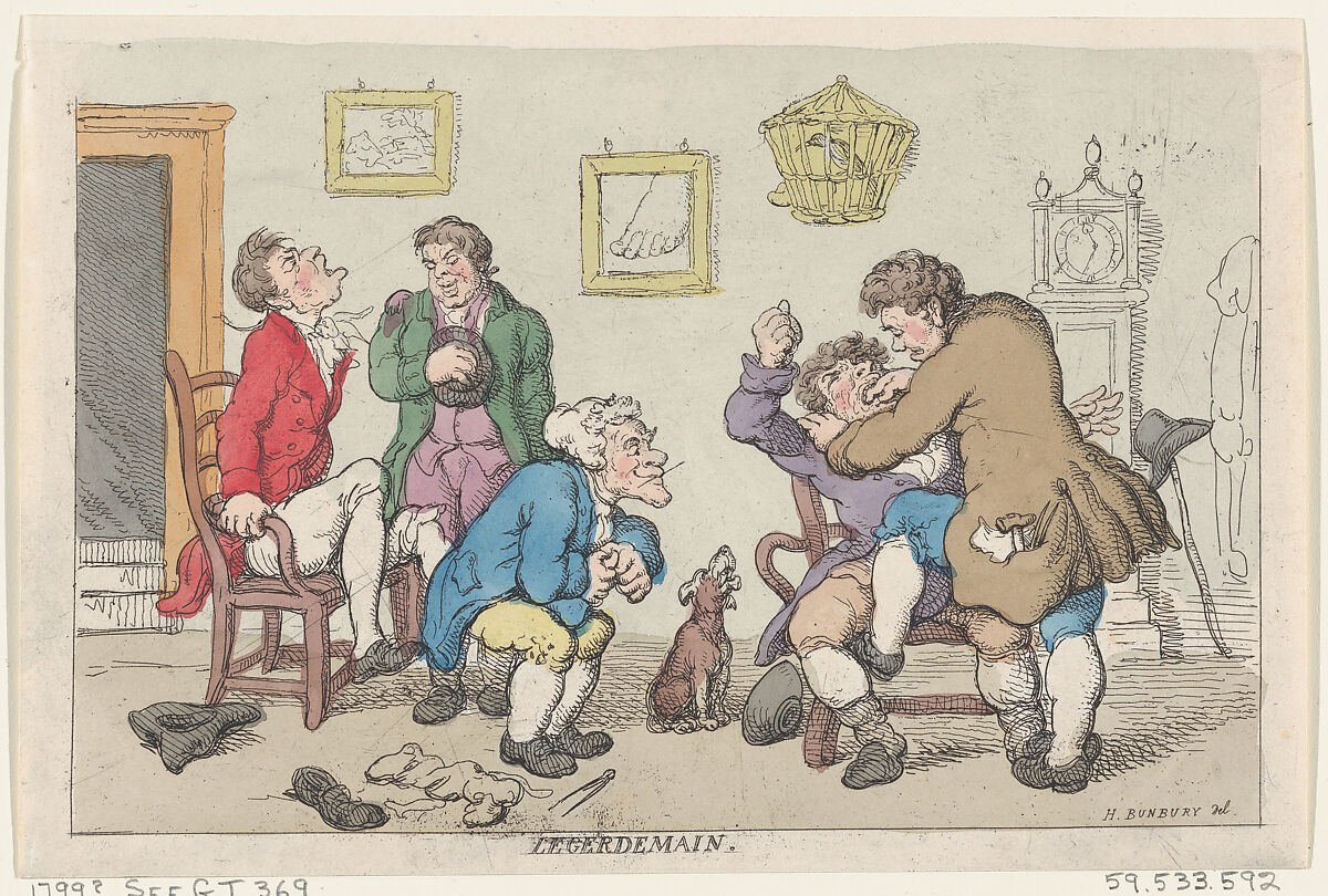 Legerdemain, Thomas Rowlandson (British, London 1757–1827 London), Hand-colored etching 