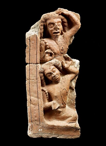 Fragment from a Narrative Relief Depicting Rishis, Terracotta, Central Myanmar 