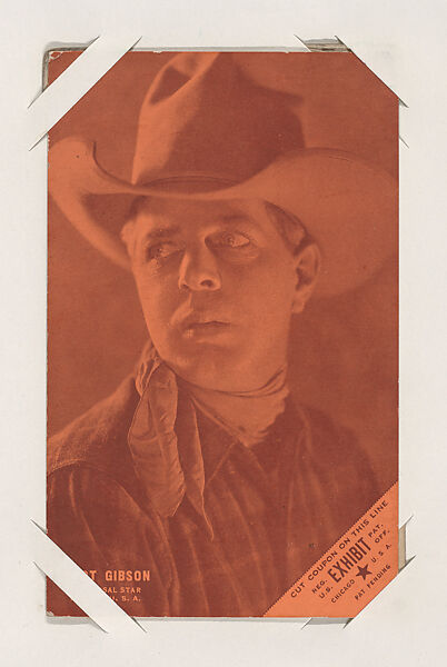 Hoot Gibson from Western Stars or Scenes Exhibit Cards series (W412), Exhibit Supply Company, Commercial color photolithograph 