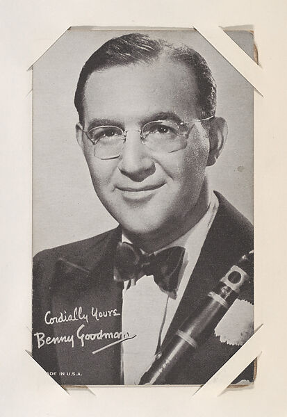 Benny Goodman from TV and Radio Stars Exhibit Cards series (W409), Commercial photolithograph 