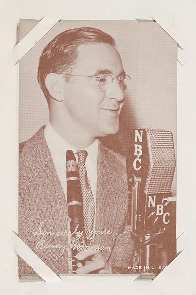 Benny Goodman from TV and Radio Stars Exhibit Cards series (W409), Commercial color photolithograph 