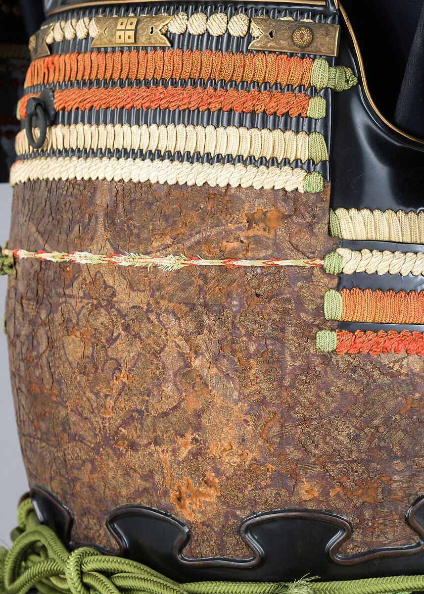 Armor (<i>Gusoku</i>), Helmet crest and restorations by Hiromichi Miura (Japanese, b. 1938), Iron, copper, copper-gold alloy (<i>shakudō</i>), gold, lacquer, silk, linen, felt, leather, horsehair, doeskin, Japanese