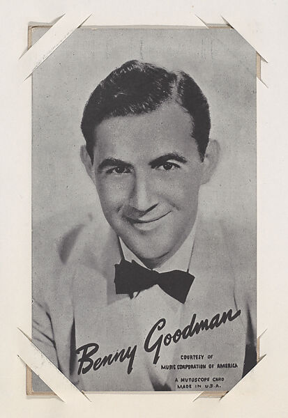 Benny Goodman from Mutoscope Music Corporation of America series (W409), International Mutoscope Reel Company, Commercial photolithograph 