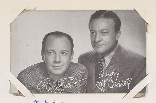 Amos Gosden and Andy Correll from TV and Radio Stars Exhibit Cards series (W409), Commercial photolithograph 