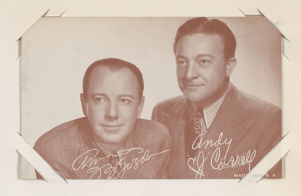 Amos Gosden and Andy Correll from TV and Radio Stars Exhibit Cards series (W409), Commercial color photolithograph 