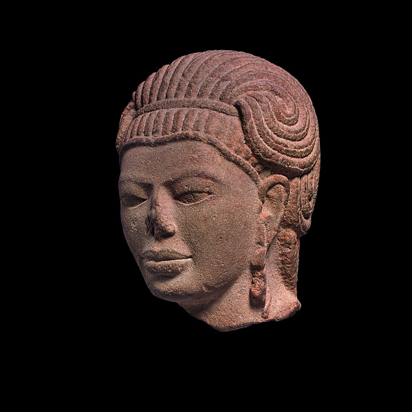 Head of Male Deity, possibly Aiyanar, Sandstone, Central Thailand 