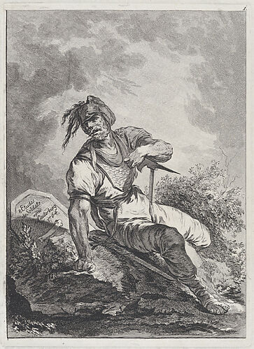 Soldier Seated on a Rock