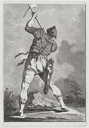 Soldier Wielding a Weapon, Seen from Behind