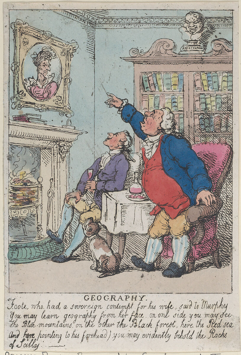 Geography, After (?) Thomas Rowlandson (British, London 1757–1827 London), Hand-colored etching