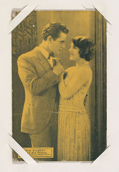John Gilbert in "The Big Parade" from Scenes from Movies Exhibit Cards series (W404), Commercial color photolithograph 